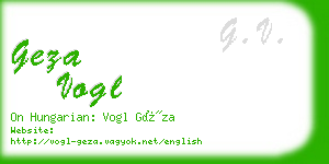 geza vogl business card